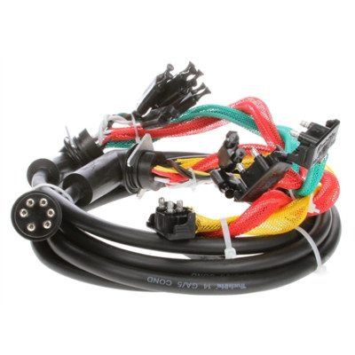 Image of 88 Series, 14 Plug, Rear, 55 in. License, Turn Signal Harness, W/ S/T/T, M/C, Auxiliary, Tail Breakout from Trucklite. Part number: TLT-88910-4