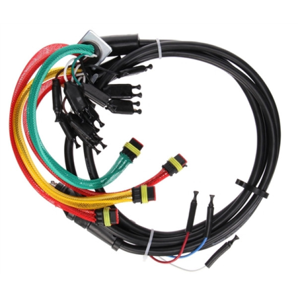 Image of 88 Series, 14 Plug, Rear, 55 in. License, Stop/Turn/Tail Harness, W/ S/T/T, M/C, Auxiliary, Tail Breakout from Trucklite. Part number: TLT-88931-4