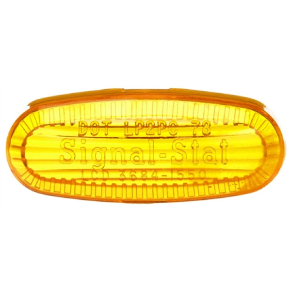 Image of Signal-Stat, Oval, Yellow, Polycarbonate, Replacement Lens, Snap-Fit from Signal-Stat. Part number: TLT-SS9061A-S