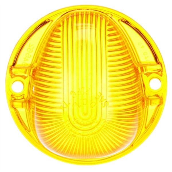 Image of Signal-Stat, Circular, Yellow, Polycarbonate, Replacement Lens, 2 Screw from Signal-Stat. Part number: TLT-SS9069A-S