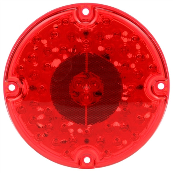 Image of 91 Series, LED, Red, Round, 47 Diode, S/T/T, 4 Screw, Reflectorized, Hardwired, Stripped, 12V from Trucklite. Part number: TLT-91242R4