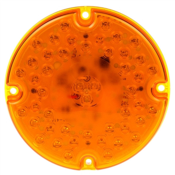 Image of 91 Series, LED, Yellow Round, 47 Diode, Rear Turn Signal, 4 Screw, 12V from Trucklite. Part number: TLT-91243Y4