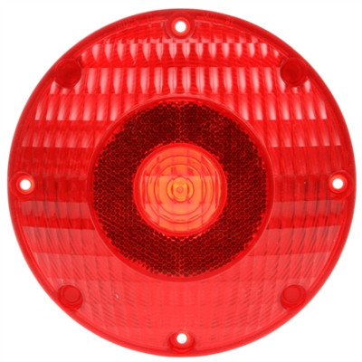 Image of 91 Series Incan. Reflectorized, Red, Round, 1 Bulb, S/T/T, 4 Screw, Hardwired, Stripped/Ring, 12V from Trucklite. Part number: TLT-91315R4