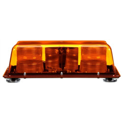 Image of Gas Discharge, Yellow, Rectangular, 2 Bulb, Mini Light Bar, Magnetic Mount, 12-24V from Trucklite. Part number: TLT-92523Y4