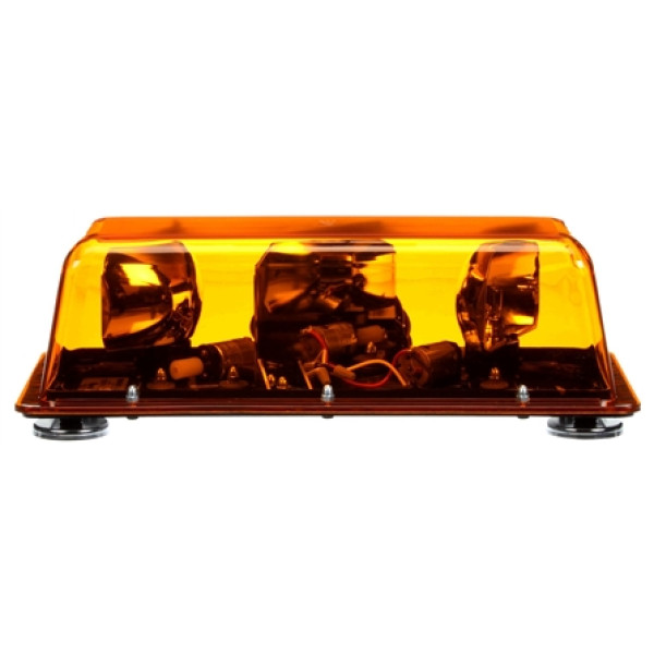 Image of Halogen, Yellow, Rectangular, 2 Bulb, Mini Light Bar, Magnetic Mount, 12V from Trucklite. Part number: TLT-92525Y4