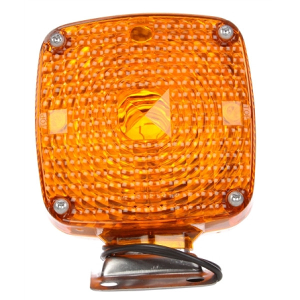 Image of Signal-Stat, Dual Face, Horizontal Mount, Incan., Yellow Square, 1 Bulb, 2 Wire, Pedestal Light from Signal-Stat. Part number: TLT-SS957AA-S