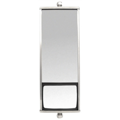 Image of Wide Angle, 25-40 x 8 in., West Coast Mirror, Silver 430 Bright Stainless Steel, Kit from Trucklite. Part number: TLT-97633-4