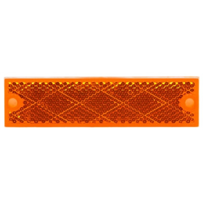 Image of Rectangle, Yellow, Reflector, 2 Screw or Adhesive, Basket from Trucklite. Part number: TLT-98003YB