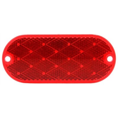 Image of Oval, Red, Reflector, 2 Screw from Trucklite. Part number: TLT-98031R4