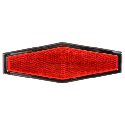 Image of Hexagon, Red, Reflector, Chrome ABS Adhesive from Trucklite. Part number: TLT-98034R4