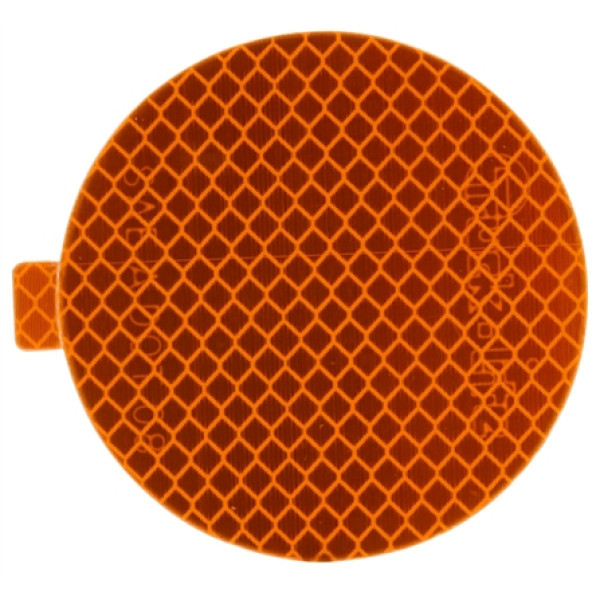 Image of Retro-Reflective Tape, 3" Round, Yellow, Reflector, Adhesive, Basket from Trucklite. Part number: TLT-98175YB