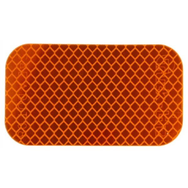 Image of Retro-Reflective Tape, 2' x 3-1/2" Rectangle, Yellow, Reflector, Adhesive, Basket from Trucklite. Part number: TLT-98176YB