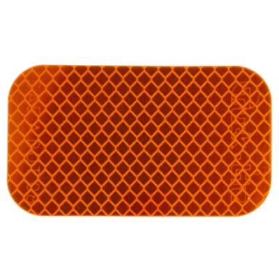 Image of Retro-Reflective Tape, 2' x 3-1/2" Rectangle, Yellow, Reflector, Adhesive, Basket from Trucklite. Part number: TLT-98176YB