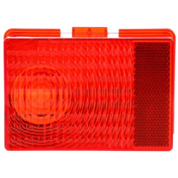 Image of Rectangular, Red/Clear, Acrylic, Replacement Lens, Snap-Fit from Trucklite. Part number: TLT-99126R4