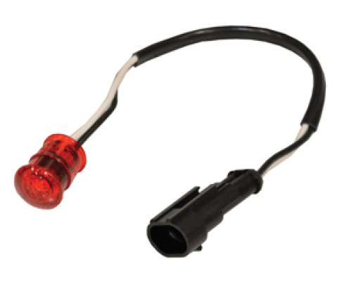 Image of MARKER LAMP RED - .75" RD LED, P2, 2 WIRE W/AMP PLUG from MHD. Part number: 33259R