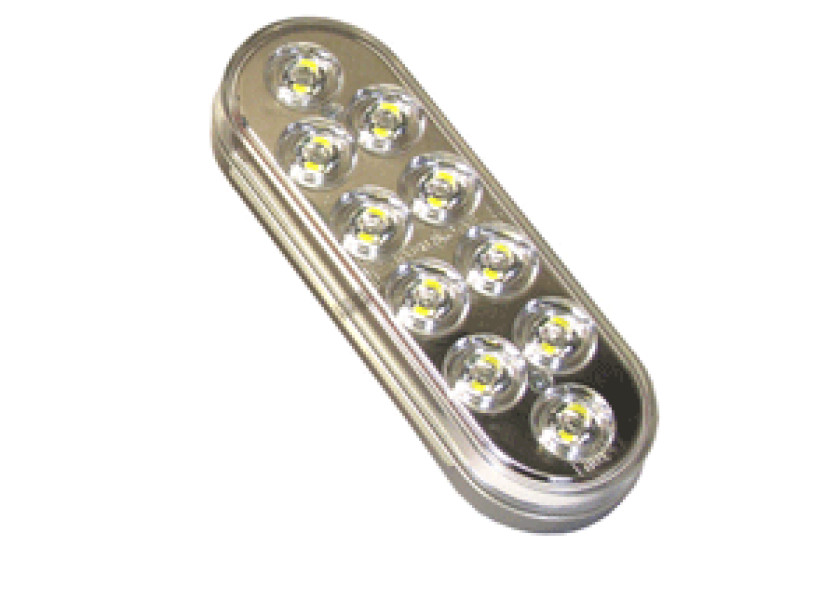 Image of BACK UP LAMP - 6" LED OVAL CLEAR 10 DIODE, FEMALE PL-3 from Trucklite. Part number: PROLEDOVL-10C