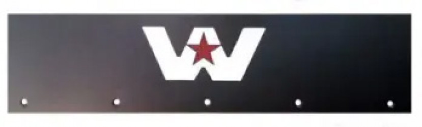 Image of FLAP, TOP, BLACK POLY, WHITECRIMSON WESTERN STAR LOGO from Betts HD. Part number: 100109-02