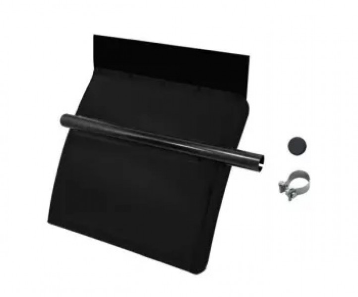 Image of FENDER, QUARTER, STANDARD MOUNT, STEEL, BLACK ECOAT, WITHOUT MOUNT, WITH PA TOP FLAP, TUBE CLAMP, ALL MOUNTING HARDWARE INCLUDED, RH from Betts HD. Part number: BS211PA5