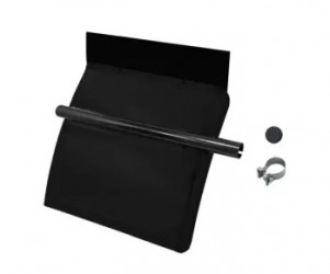 Image of FENDER, QUARTER, STANDARD MOUNT, STEEL, BLACK ECOAT, WITHOUT MOUNT, WITH PA TOP FLAP, TUBE CLAMP, ALL MOUNTING HARDWARE INCLUDED, RH from Betts HD. Part number: BS211PA5