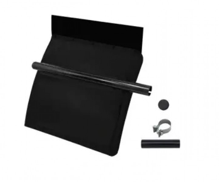 Image of FENDER, QUARTER, STANDARD MOUNT, STEEL, BLACK ECOAT, WITH ONE BOLT POST MOUNT, PA TOP FLAP, TUBE CLAMP, ALL MOUNTING HARDWARE INCLUDED, RH from Betts HD. Part number: BS212PA5