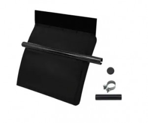 Image of FENDER, QUARTER, STANDARD MOUNT, STEEL, BLACK ECOAT, WITH ONE BOLT POST MOUNT, PA TOP FLAP, TUBE CLAMP, ALL MOUNTING HARDWARE INCLUDED, RH from Betts HD. Part number: BS212PA5