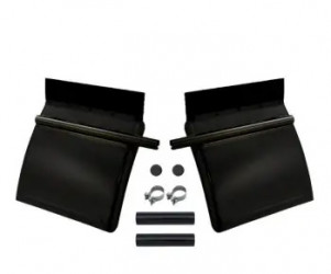 Image of FENDER, QUARTER, LOW MOUNT, STEEL, BLACK ECOAT, WITH ONE BOLT POST MOUNTS, PA TOP FLAPS, TUBE CLAMPS, ALL MOUNTING HARDWARE INCLUDED, PAIR from Betts HD. Part number: BS222PA2