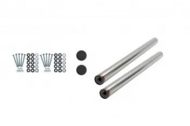 Image of KITSINGLE AXLE, STAINLESS, UNDRILLED, 26.5" TUBE, .625" HOLE, CARRIAGE BOLTS (5), INDIVIDUAL from Betts HD. Part number: H2262US