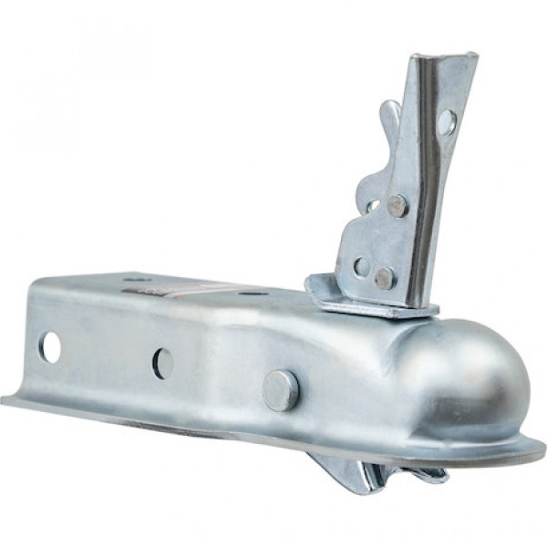 Image of Straight Tongue Coupler - 2 Inch Ball, 2-1/2 Inch Channel, 300 Pound Tongue Weight, Zinc Plated from Buyers Products. Part number: 0091060Z