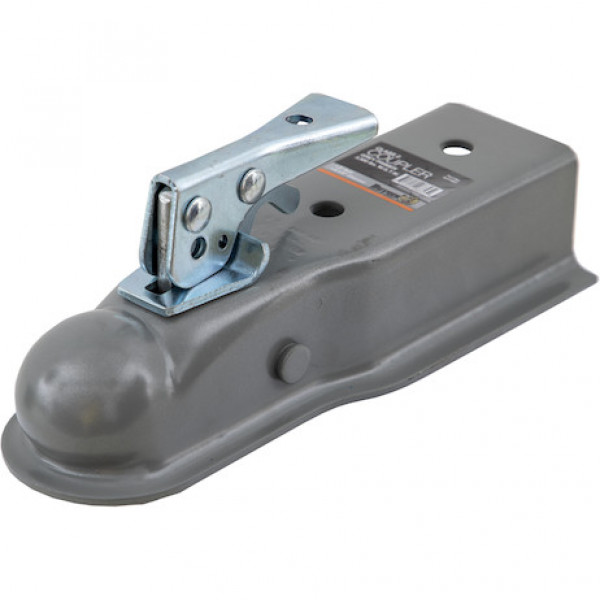 Image of Straight Tongue Coupler - 2 Inch Ball, 2-1/2 Inch Channel, 300 Pound Tongue Weight, Primed Steel, No Mounting Holes from Buyers Products. Part number: 0091061