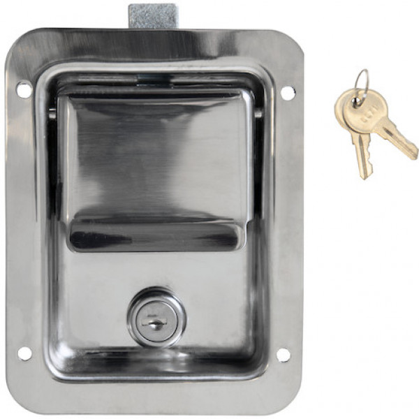 Image of L3885 Heavy-Duty Flush Mount Paddle Latch, packaged with bag & header card from Buyers Products. Part number: 04035