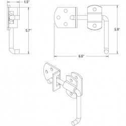 Image of Individually Packaged B2588BZ-Zinc Straight Side Security Latch Set from Buyers Products. Part number: 06025