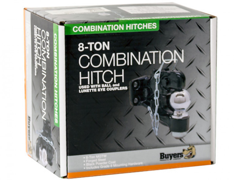 Image of 8 TON Combination Hitch With Mounting Kit 2 Inch Ball BH8 Series from Buyers Products. Part number: 10050
