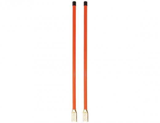 Image of 3/4 x 28 Inch Fluorescent Orange Bolt-On Bumper Marker Sight Rods with Hardware from SAM. Part number: 1308105