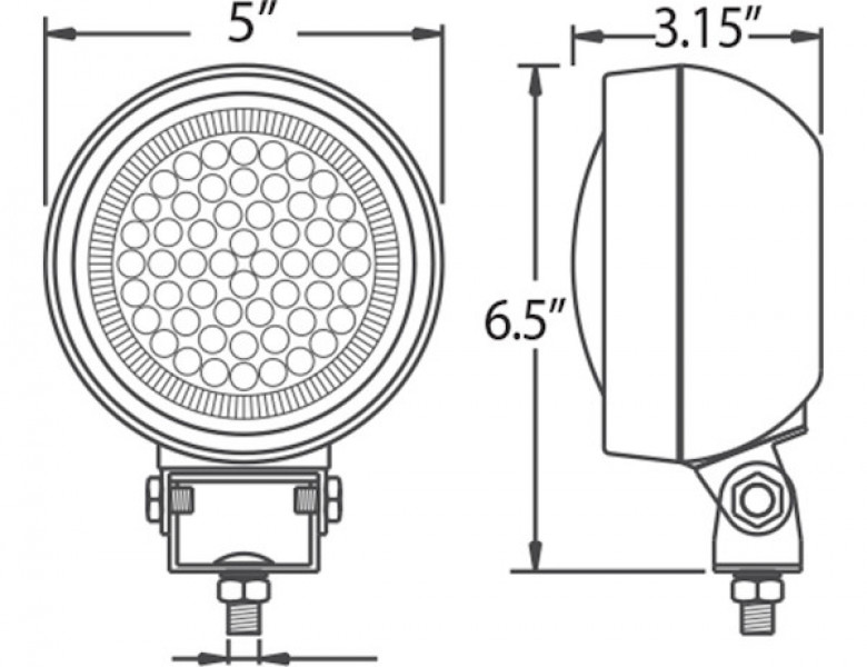 Image of 5 Inch Clear LED Sealed Rubber Flood Light from Buyers Products. Part number: 1492110