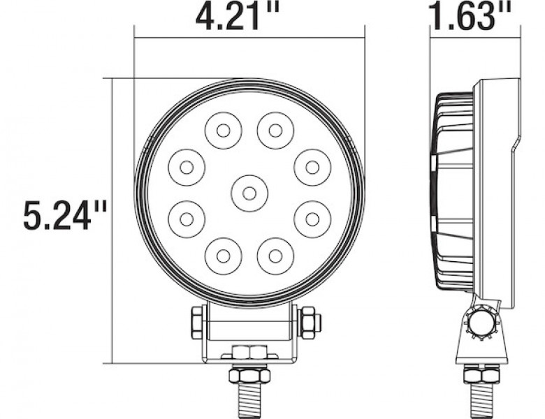 Image of 4 Inch Wide Round LED Clear Flood Light from Buyers Products. Part number: 1492114