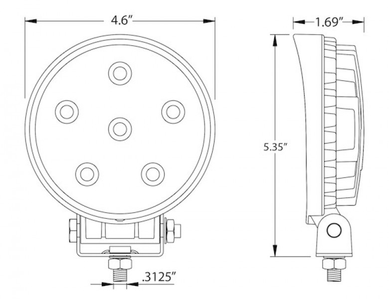 Image of 4.5 Inch Clear LED Flood Light with Black Housing from Buyers Products. Part number: 1492115