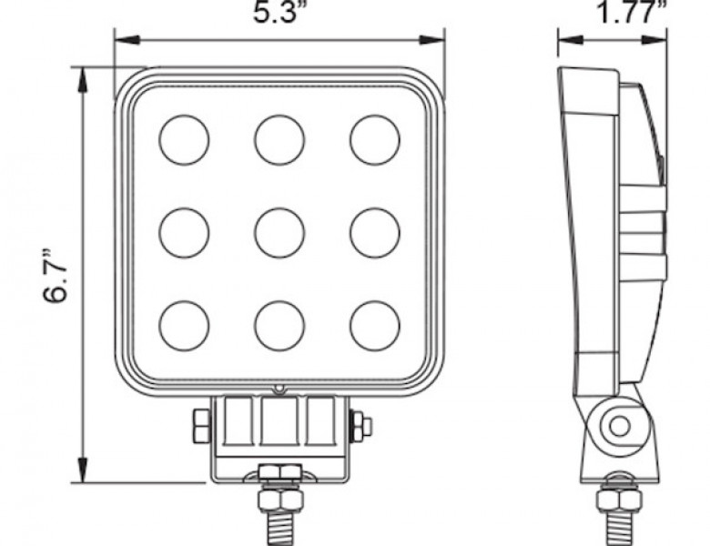 Image of 5 Inch Square LED Clear Flood Light from Buyers Products. Part number: 1492119