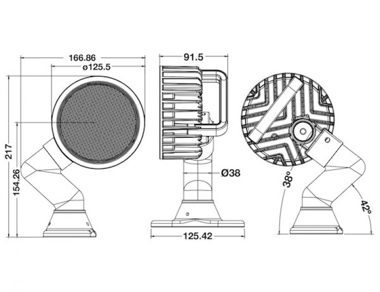 Image of 5 Inch LED Clear Articulating Flood Light from Buyers Products. Part number: 1492125