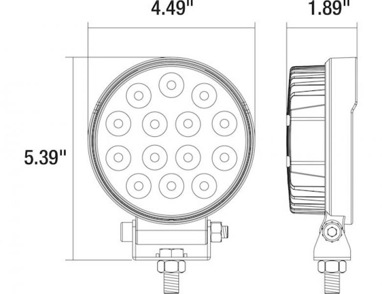 Image of 5 Inch Round Ultra Bright LED Flood Light from Buyers Products. Part number: 1492127