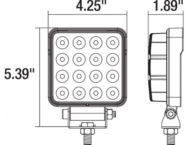 Image of Ultra Bright 4.5 Inch Square LED Flood Light from Buyers Products. Part number: 1492128