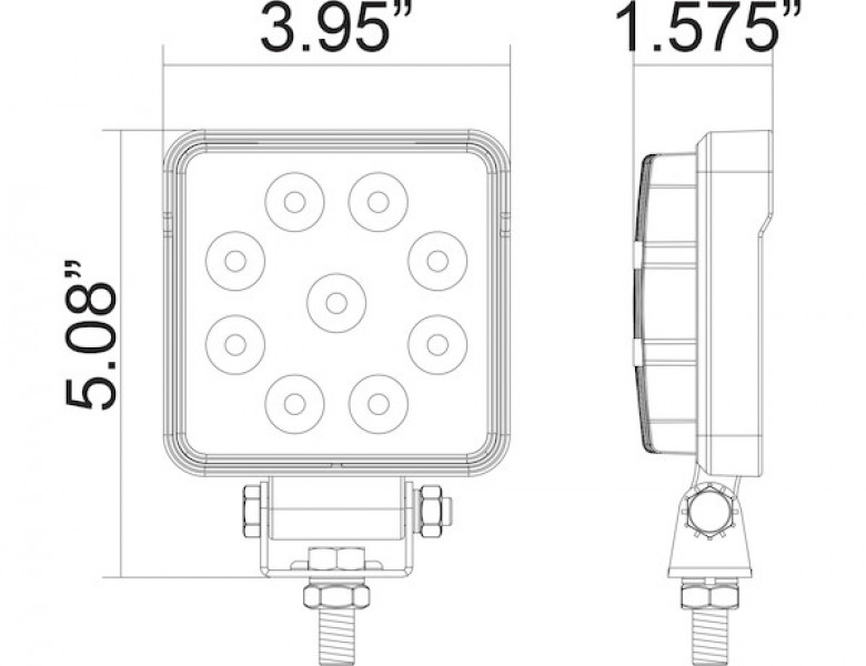 Image of 4 Inch Square LED Spot Light from Buyers Products. Part number: 1492134