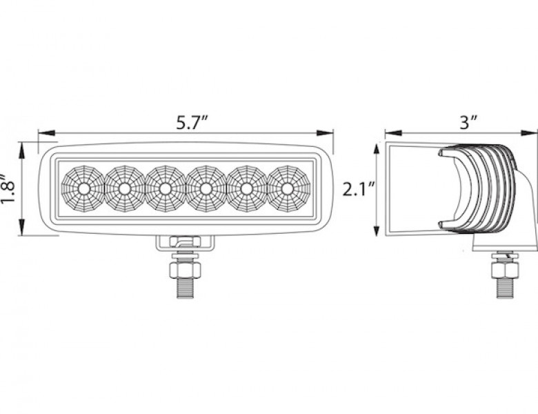 Image of 5.5 Inch LED Rectangular Flood Light from Buyers Products. Part number: 1492135