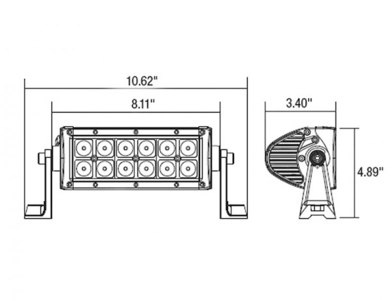 Image of 8 Inch 3240 Lumen LED Clear Combination Spot-Flood Light Bar from Buyers Products. Part number: 1492160