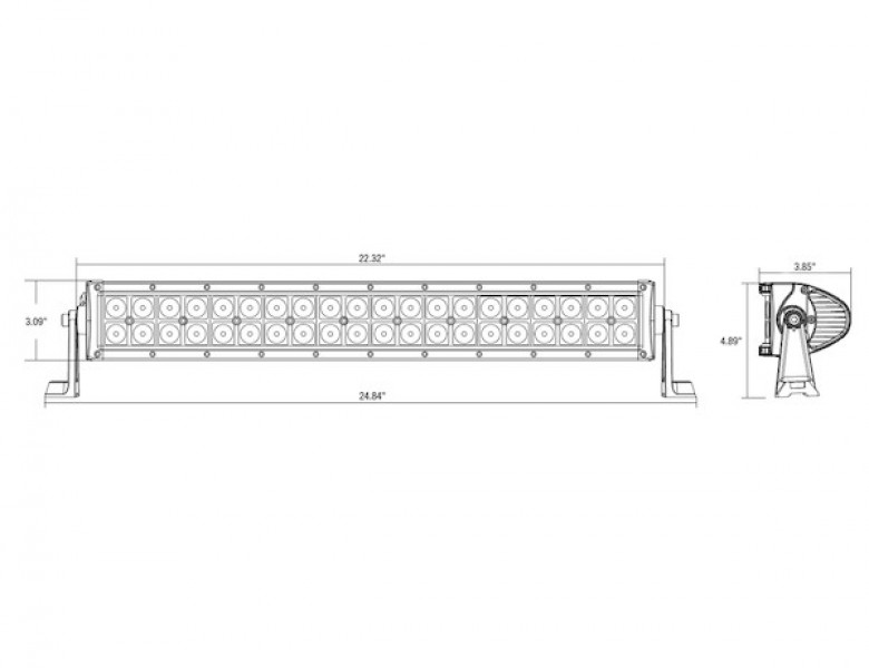 Image of 22.5 Inch 10,800 Lumen LED Clear Curved Combination Spot-Flood Light Bar from Buyers Products. Part number: 1492172