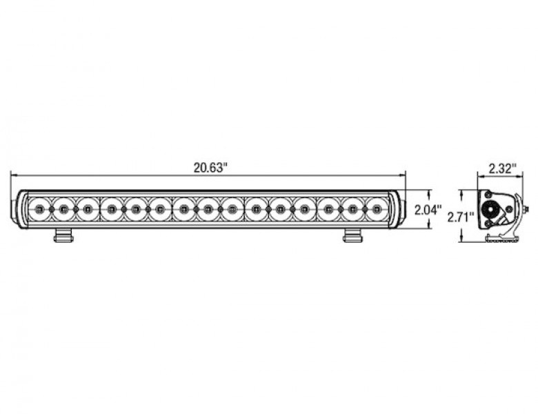 Image of 20.5 Inch 4050 Lumen LED Clear Combination Spot-Flood Light Bar from Buyers Products. Part number: 1492182