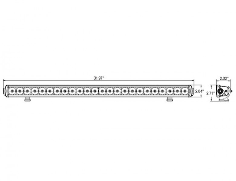 Image of 32 Inch 6480 Lumen LED Clear Combination Spot-Flood Light Bar from Buyers Products. Part number: 1492183