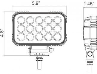 Image of Ultra Bright 6 Inch Wide Rectangular Clear LED Spot Light from Buyers Products. Part number: 1492190