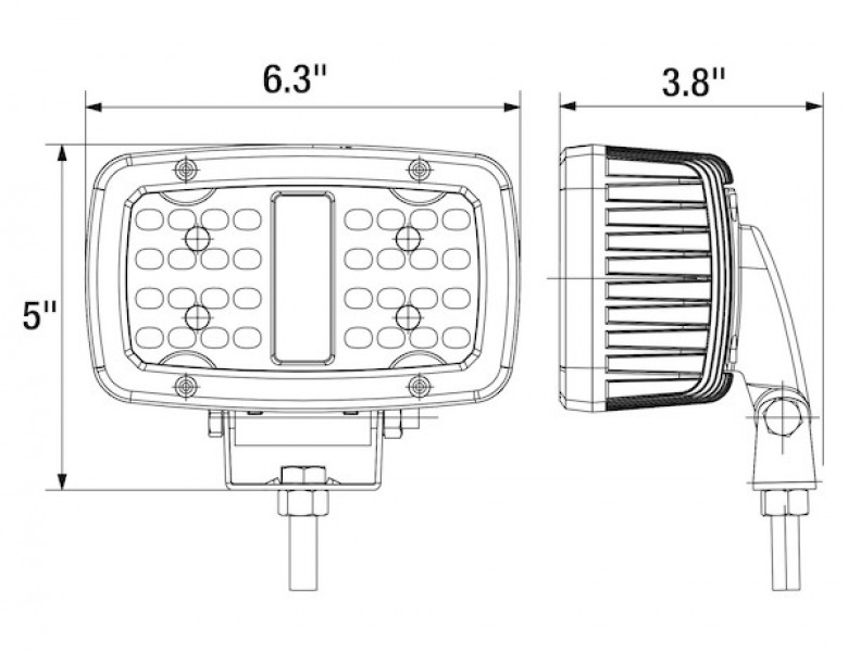 Image of 6.5 Inch Ultra Bright Rectangular 36 LED Floodlight from Buyers Products. Part number: 1492194