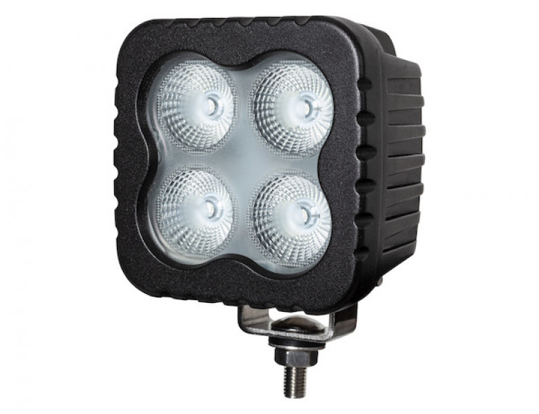 Image of Heated 4 Inch Square LED Flood Light - Clear from Buyers Products. Part number: 1492198