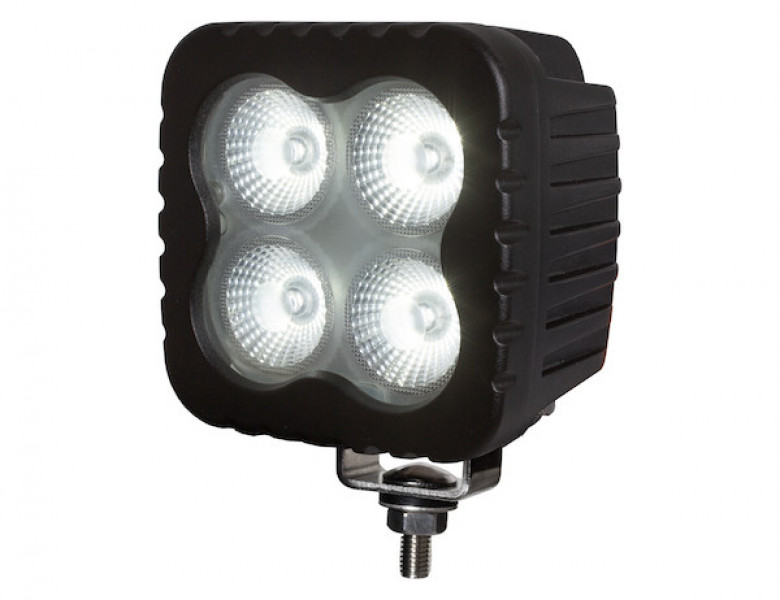 Image of Heated 4 Inch Square LED Flood Light - Clear from Buyers Products. Part number: 1492198